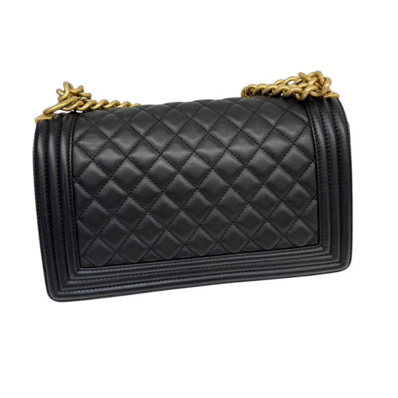 Boy Flap Medium Lambskin Quilted Black GHW