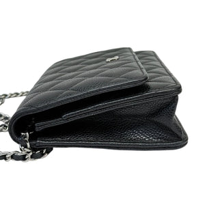 Wallet on Chain WOC Caviar Quilted Black SHW