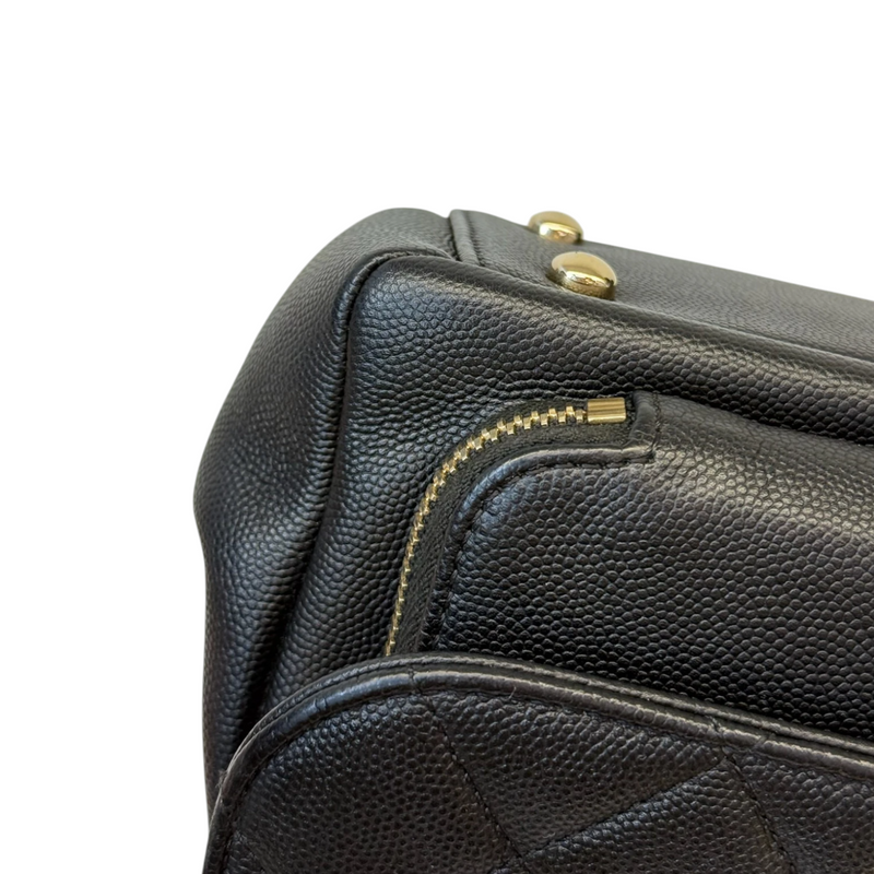 Business Affinity Flap Small Caviar Quilted Black LGHW