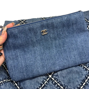 22 Medium Denim Quilted Stitched Blue SHW