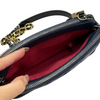 Gabrielle Clutch With Chain Small Calfskin Navy Black MHW