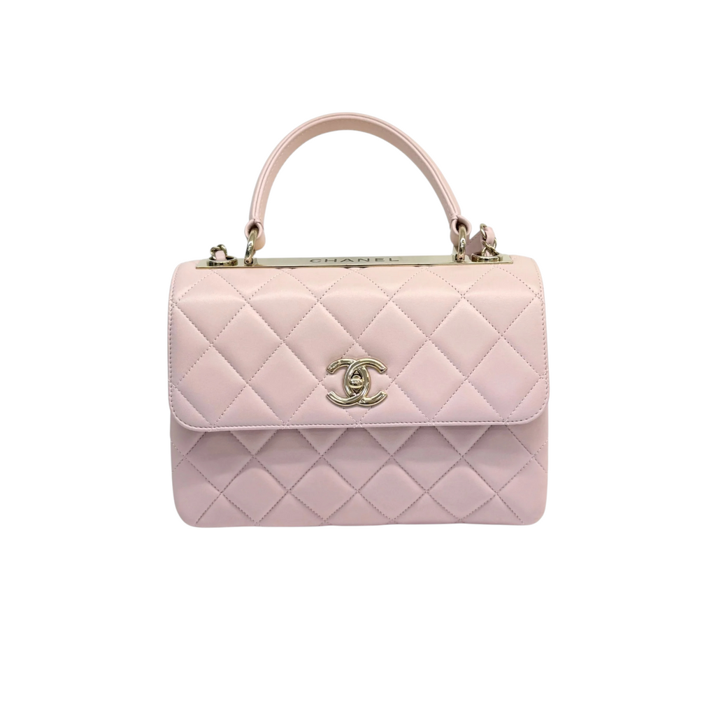 Trendy CC Flap Top Handle Lambskin Light Purple LGHW