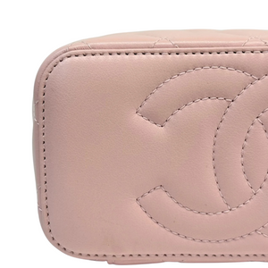 Vanity Case With Chain Sweet Camellia Small Lambskin Pink GHW