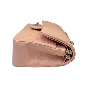 Classic Double Flap Small Lambskin Light Orange GHW