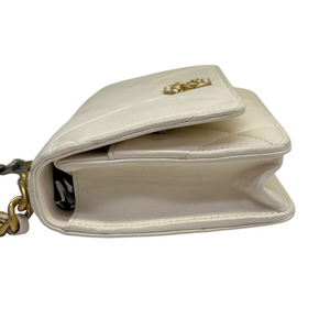 19 Wallet On Chain WOC Lambskin Quilted White MHW
