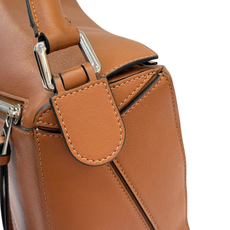 Puzzle Bag Small Calfskin Quilted Tan SHW