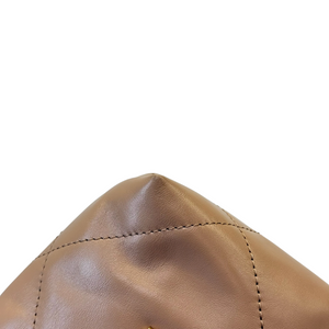 22 Mini Shiny Calfskin Quilted Beige GHW