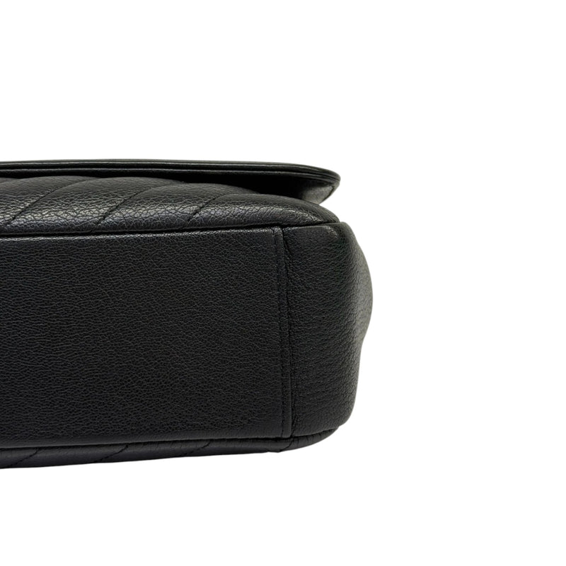 Diagonal Small Flap Calfskin Quilted Black GHW