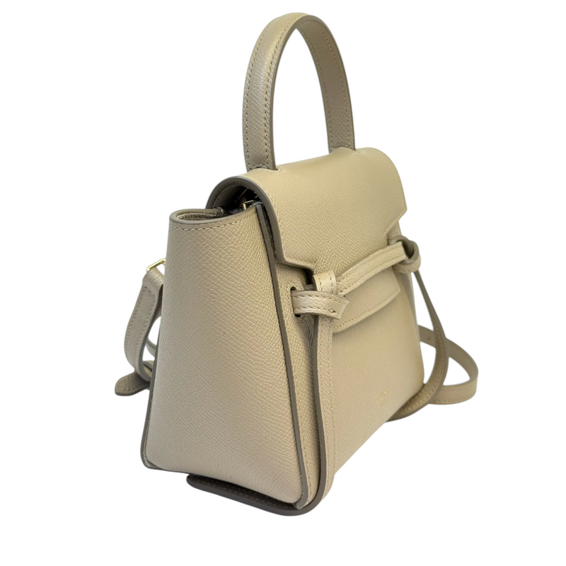 Belt Bag Pico Grained Calfskin Light Taupe GHW