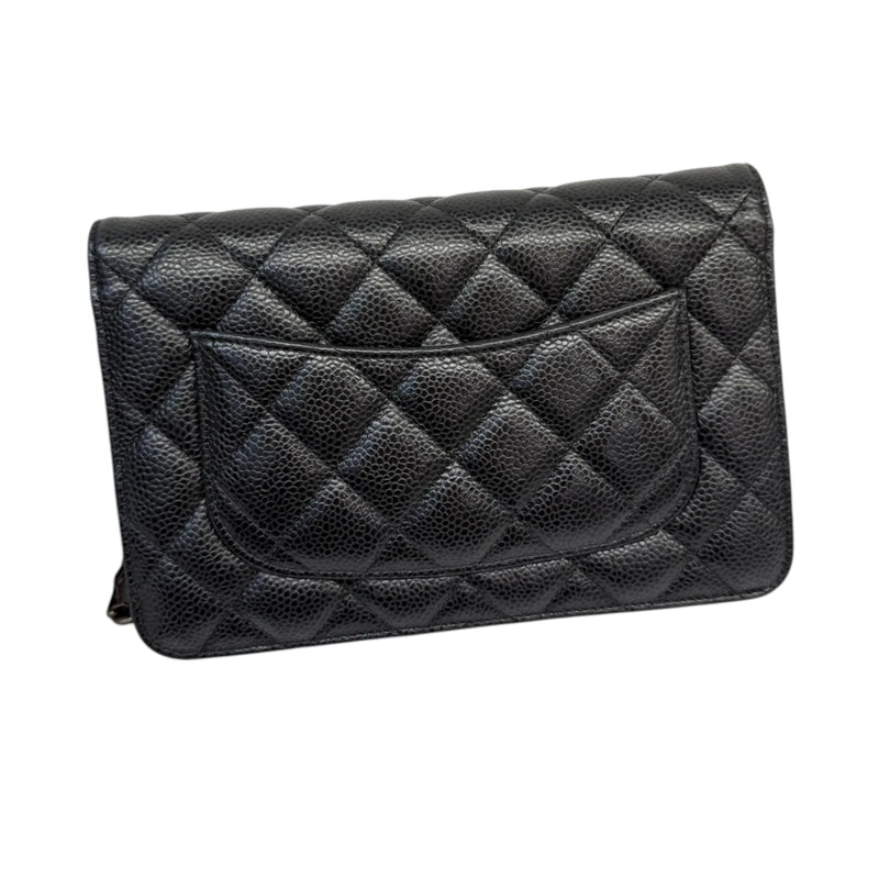 Wallet on Chain WOC Caviar Quilted Black SHW