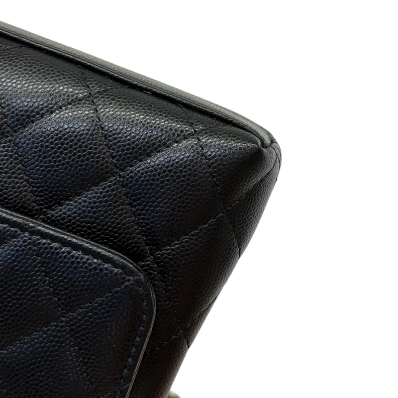 Coco Handle Clutch With Chain Caviar Quilted Black GHW
