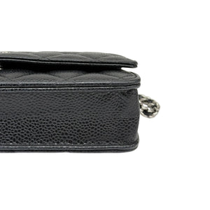 Wallet on Chain WOC Caviar Quilted Black SHW