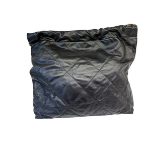Chanel 22 Medium Shiny Calfskin Quilted Black GHW