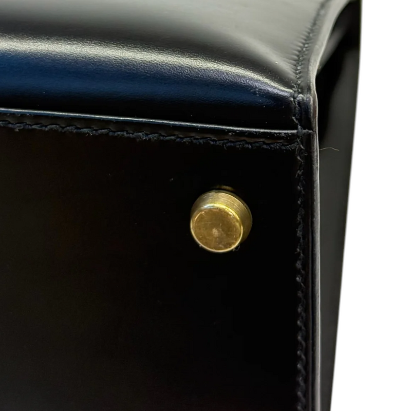 Vintage Kelly Sellier 28 Box Calfskin Black GHW