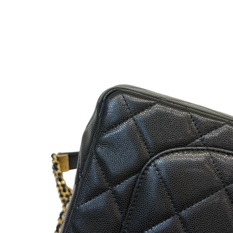 Seasonal Flap Crossbody Caviar Quilted Black GHW