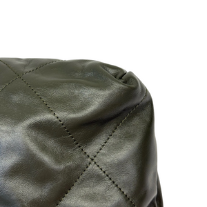 22 Medium Shiny Calfskin Quilted Green SHW