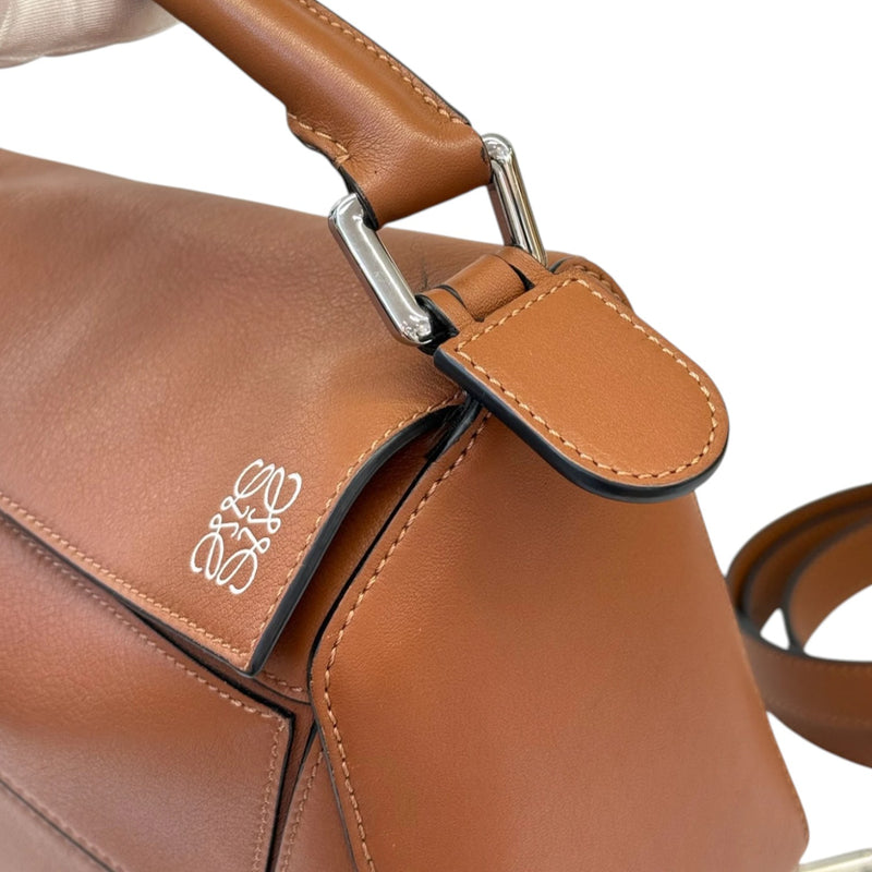 Puzzle Bag Small Calfskin Quilted Tan SHW