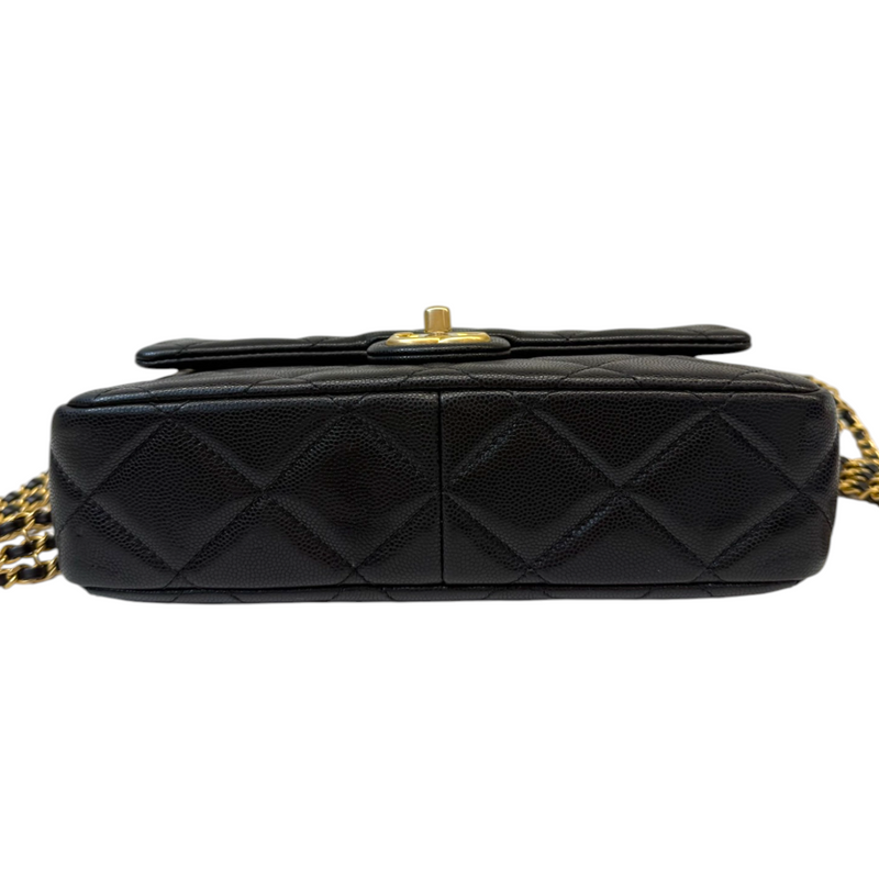 Seasonal Flap Crossbody Caviar Quilted Black GHW