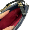 Gabrielle Clutch With Chain Small Calfskin Navy Black MHW