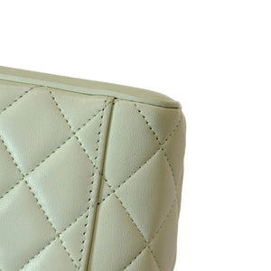 Vanity Case With Chain Lambskin Pearl Crush Light Green GHW