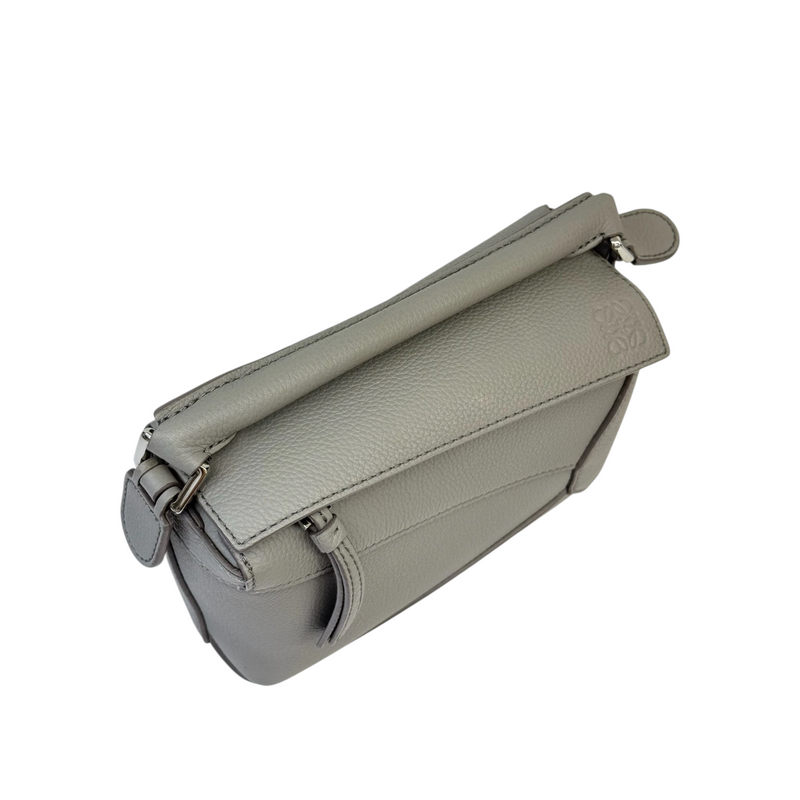 Puzzle Mini Calfskin Quilted Grey SHW