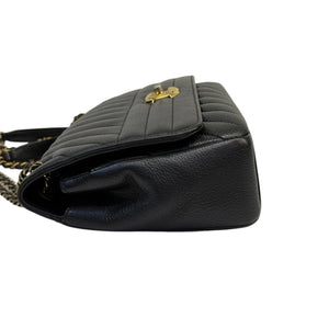 Diagonal Small Flap Calfskin Quilted Black GHW