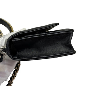 19 Wallet On Chain WOC Lambskin Quilted Black MHW