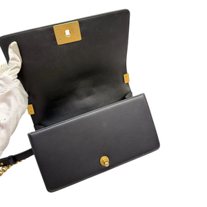Boy Flap Medium Lambskin Quilted Black GHW