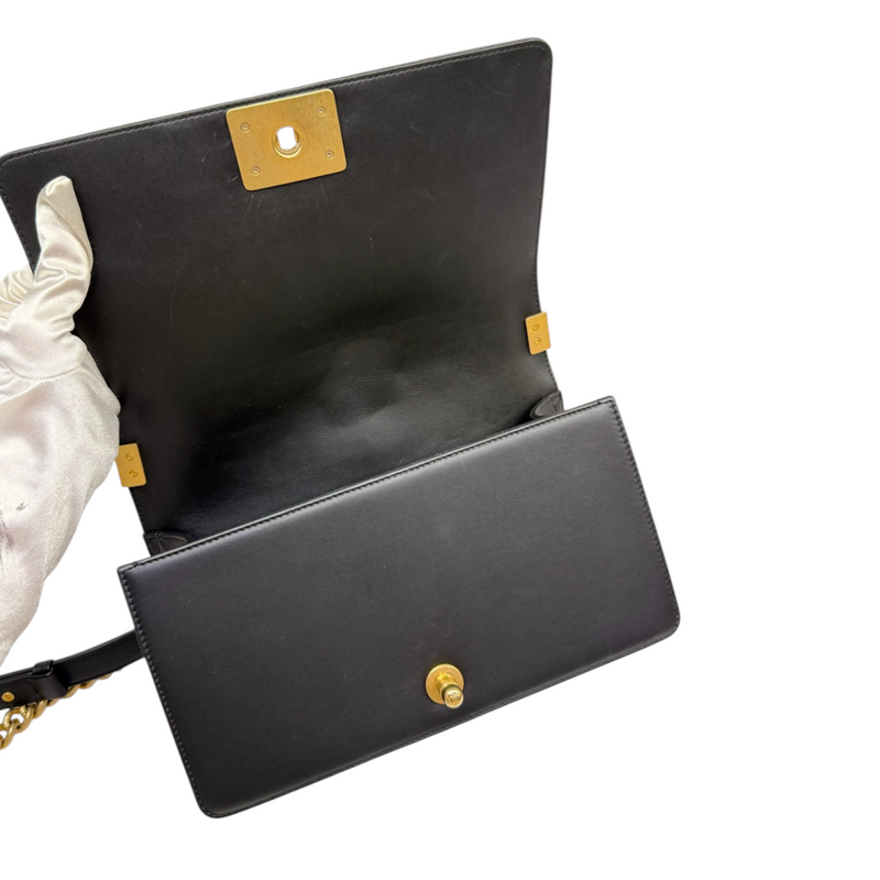 Boy Flap Medium Lambskin Quilted Black GHW