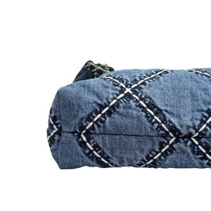 22 Medium Denim Quilted Stitched Blue SHW