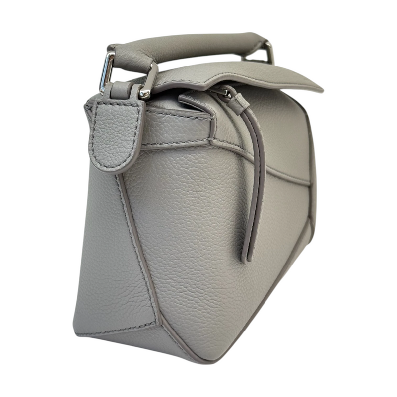 Puzzle Mini Calfskin Quilted Grey SHW