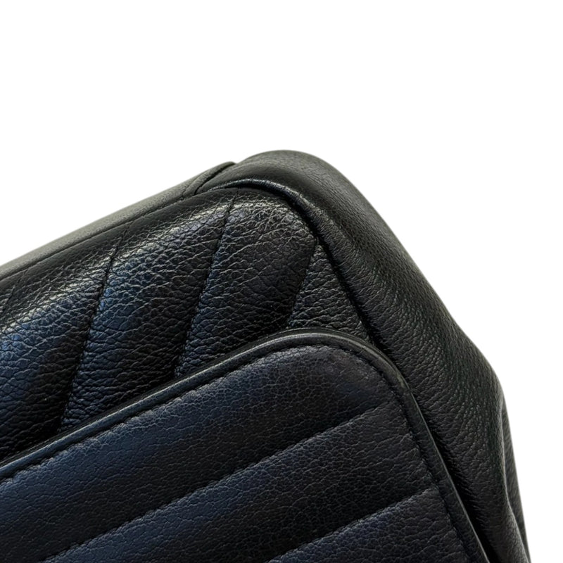 Diagonal Small Flap Calfskin Quilted Black GHW
