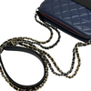 Gabrielle Clutch With Chain Small Calfskin Navy Black MHW