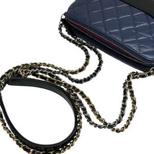 Gabrielle Clutch With Chain Small Calfskin Navy Black MHW