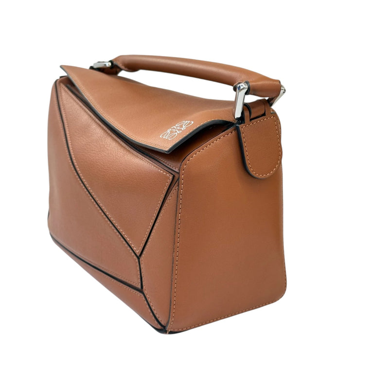 Puzzle Bag Small Calfskin Quilted Tan SHW