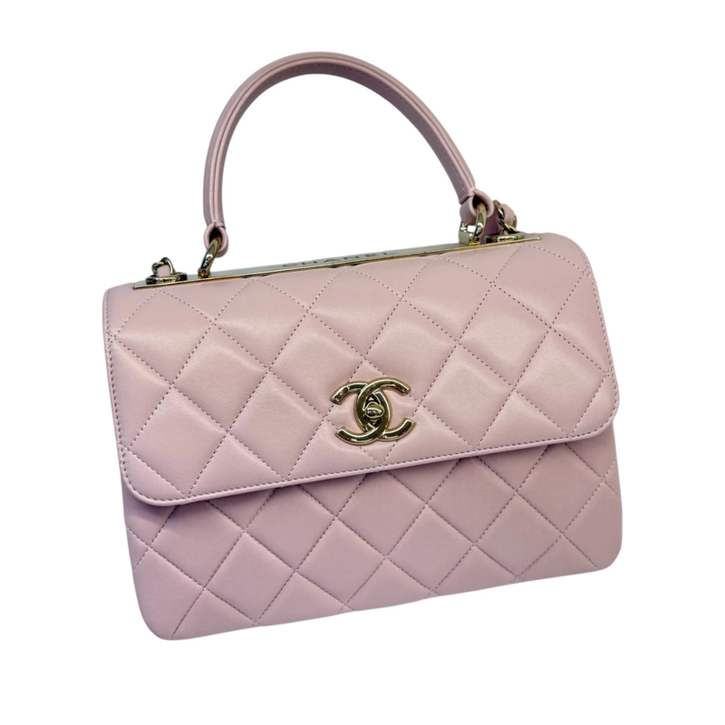 Trendy CC Flap Top Handle Lambskin Light Purple LGHW