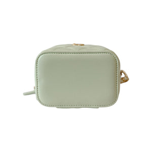 Vanity Case With Chain Lambskin Pearl Crush Light Green GHW