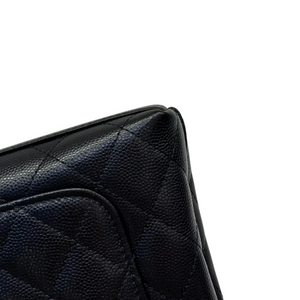 Coco Handle Clutch With Chain Caviar Quilted Black GHW