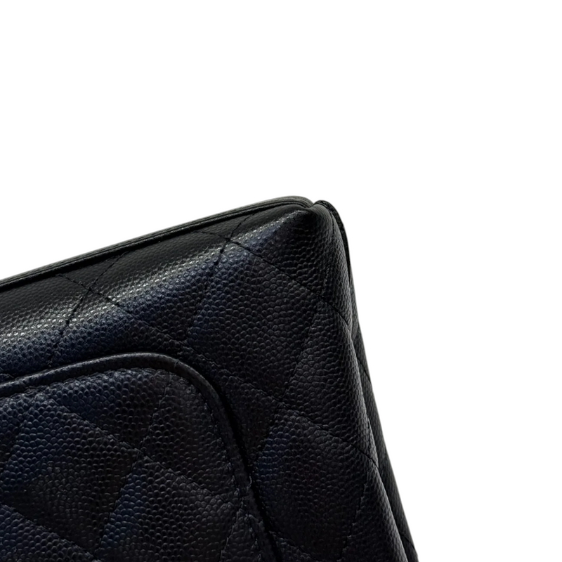Coco Handle Clutch With Chain Caviar Quilted Black GHW
