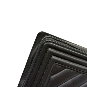 Boy Flap Medium Calfskin Chevron Quilted Black GHW