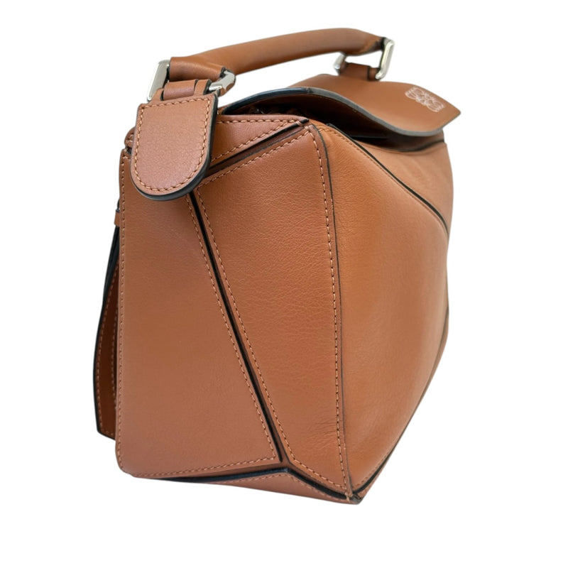 Puzzle Bag Small Calfskin Quilted Tan SHW