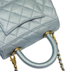 Coco Handle Flap Extra Mini Iridescent Caviar Light Blue GHW