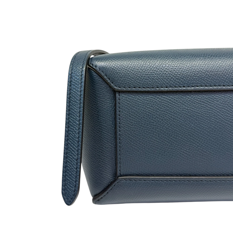 Nano Belt Bag Grained Calfskin Blue GHW