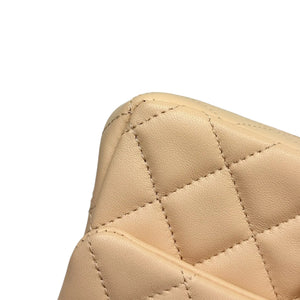 Single Flap with Flower Lock Small Lambskin Nude Pink GHW