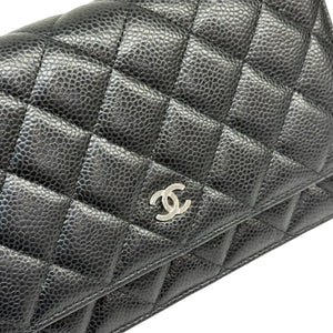 Wallet on Chain WOC Caviar Quilted Black SHW