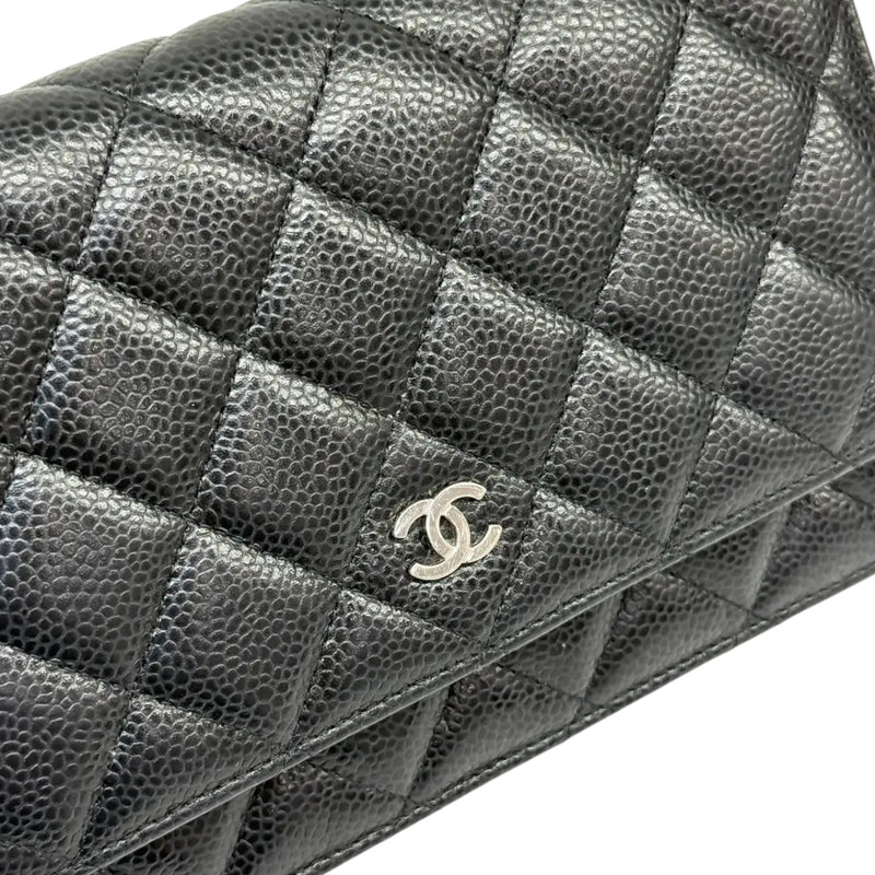 Wallet on Chain WOC Caviar Quilted Black SHW