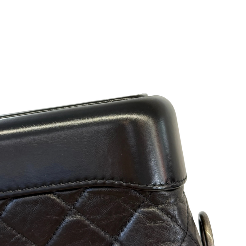 Gabrielle Hobo Small Aged Calfskin Quilted Black MHW
