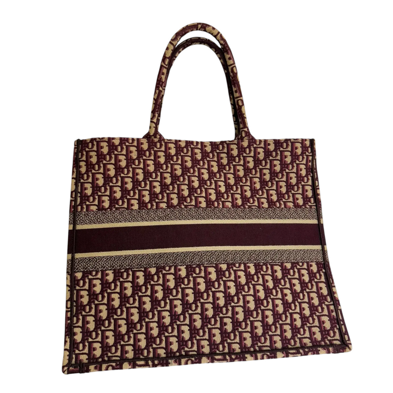 Book Tote Large Oblique Canvas Burgundy