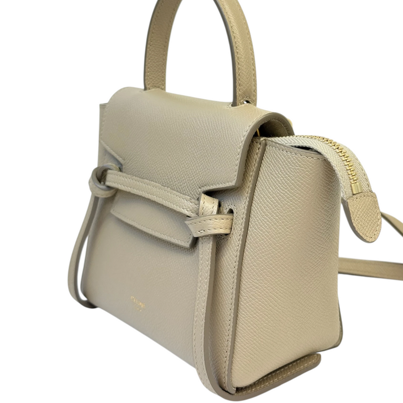 Belt Bag Pico Grained Calfskin Light Taupe GHW