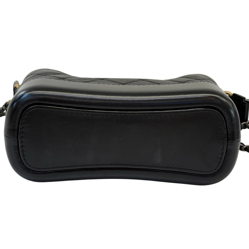 Gabrielle Hobo Small Aged Calfskin Quilted Black MHW